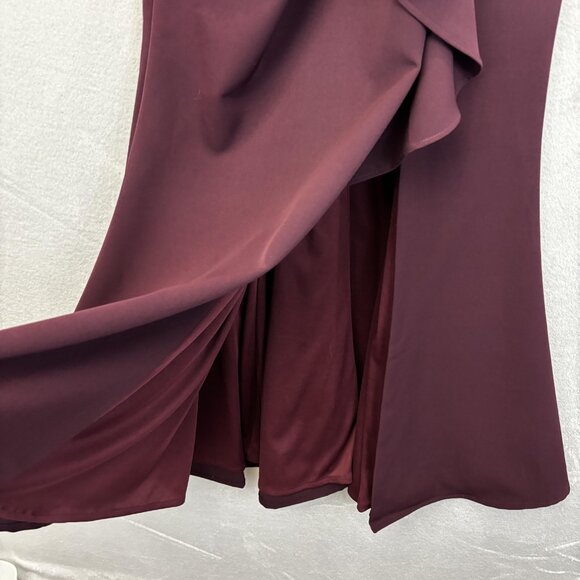 NWT MGNY Madeline Gardner Ruched Off Shoulder Evening Gown Sz 6 Plum Dress $394 - Picture 13 of 16